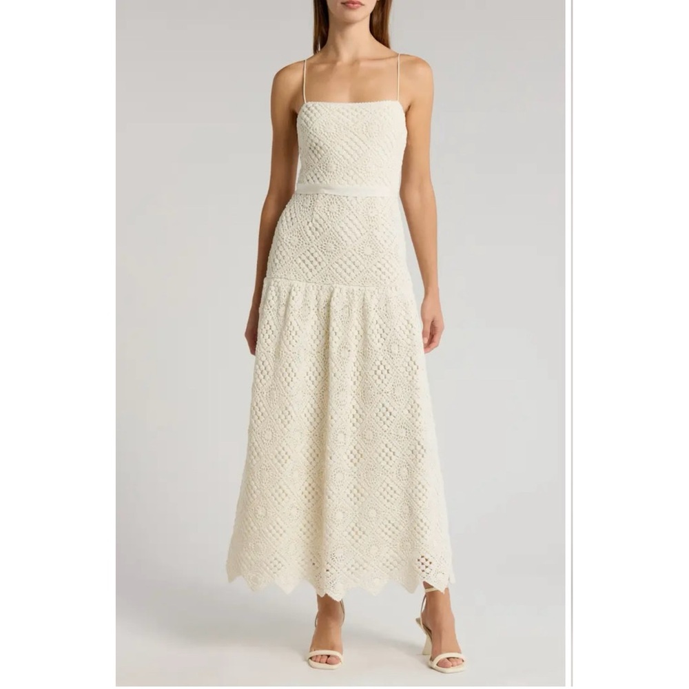 SAYLOR Cream Lace Maxi Dress with Spaghetti Straps size M